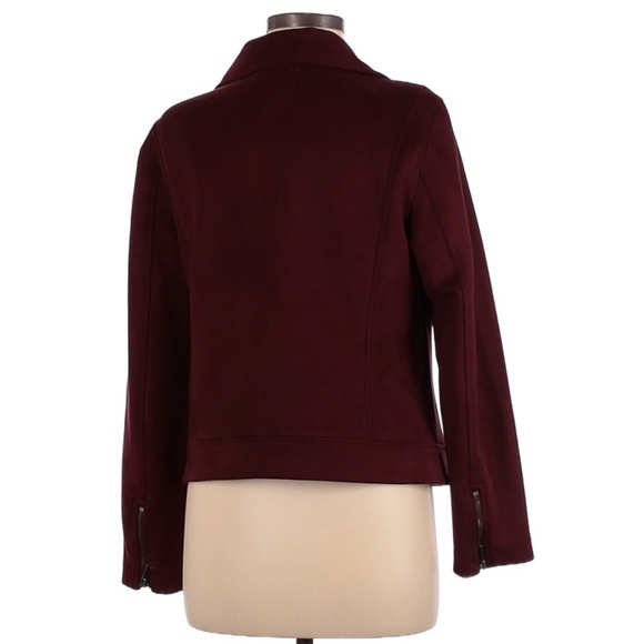 Old Navy Burgundy Deep Red Super Soft Zip Up Moto Jacket Size XXL - Picture 6 of 6